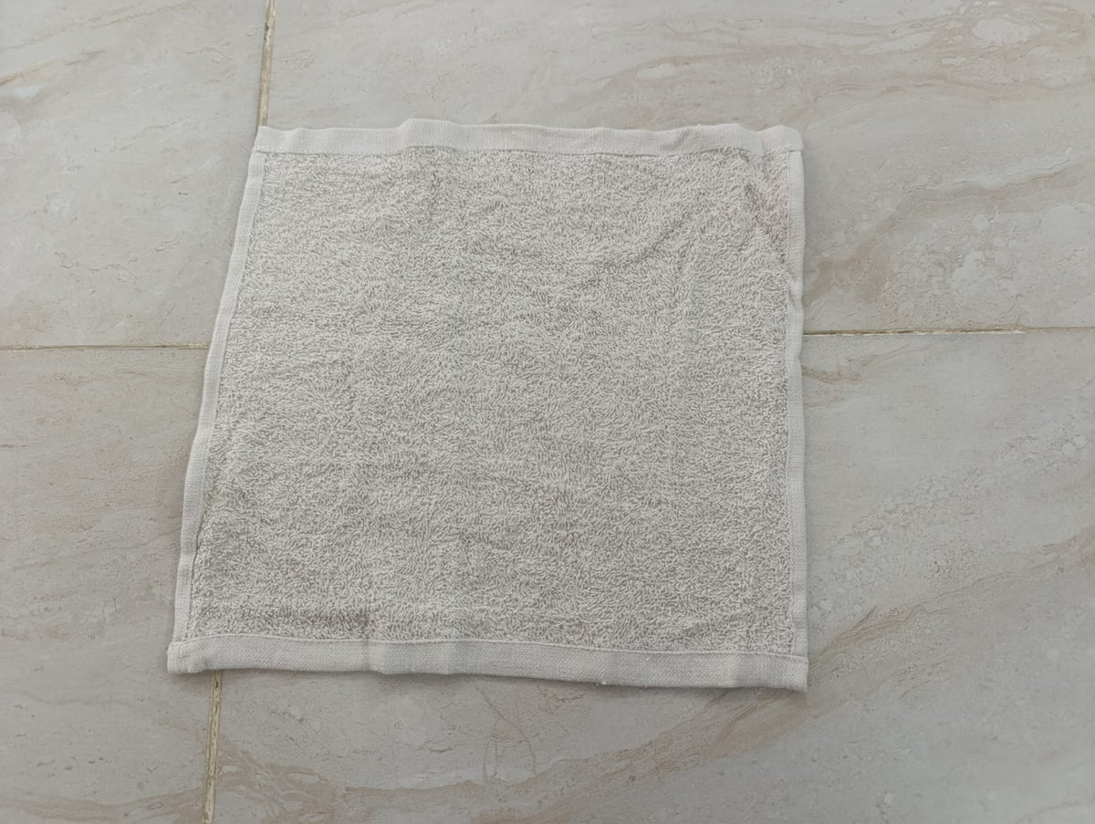 Beige Cotton Face Towels – 12-Piece Pack, Cream