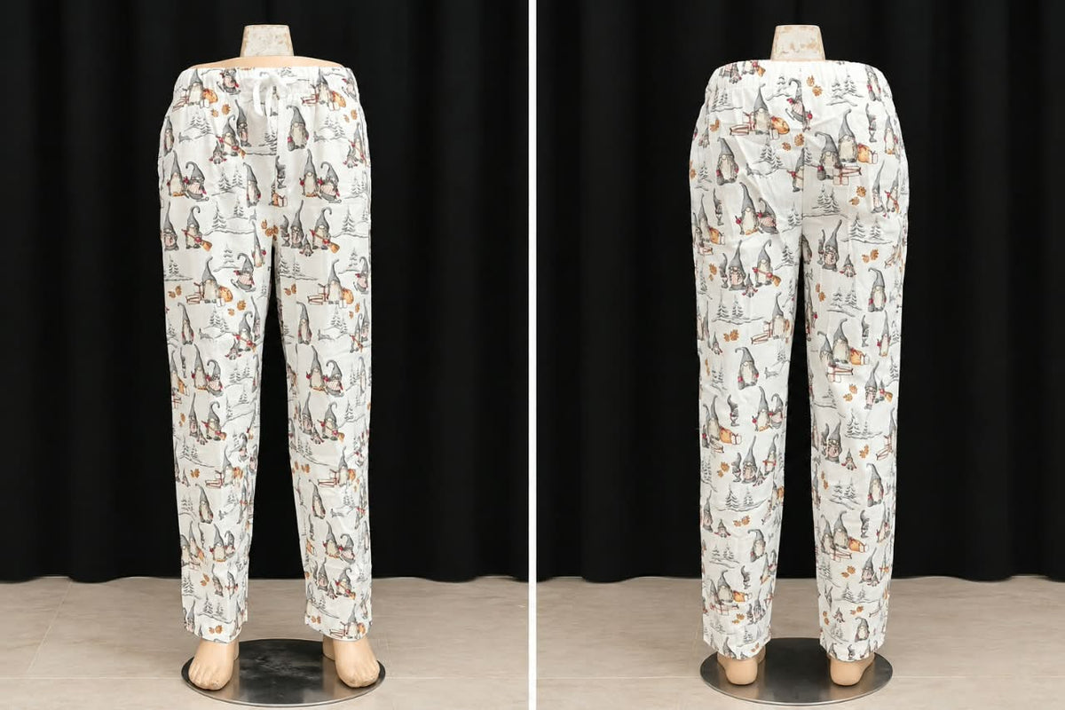 Printed Trousers with Whimsical All-Over Illustrations
