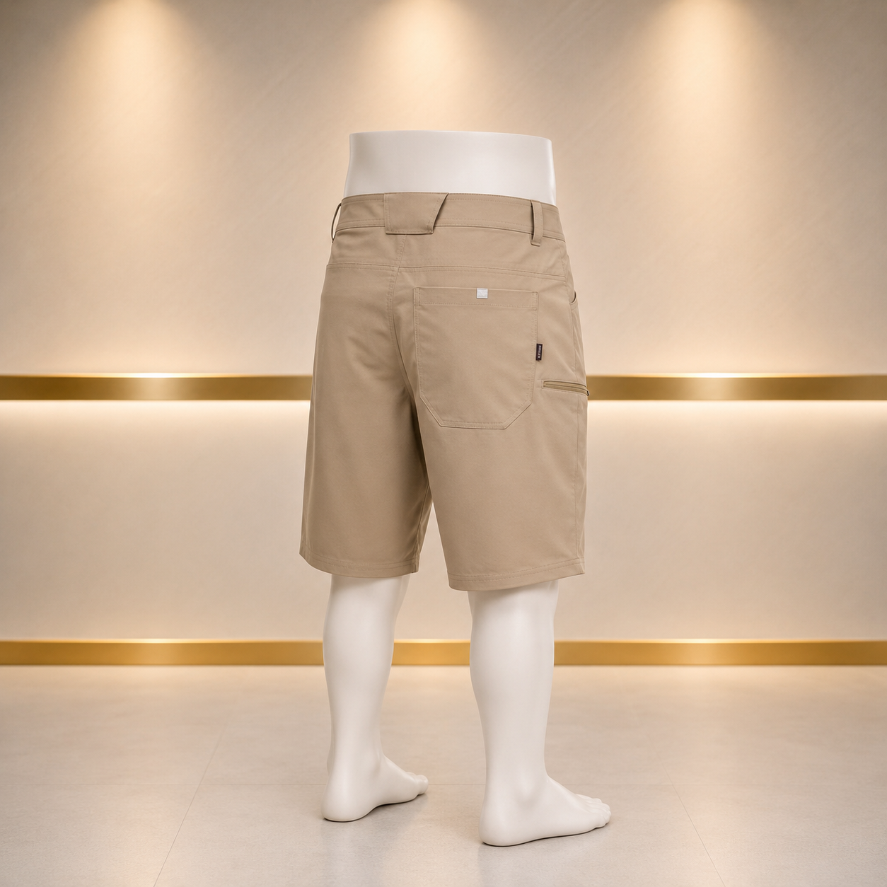 Men's Khaki Cargo Shorts – Multi-Pocket Utility Fit