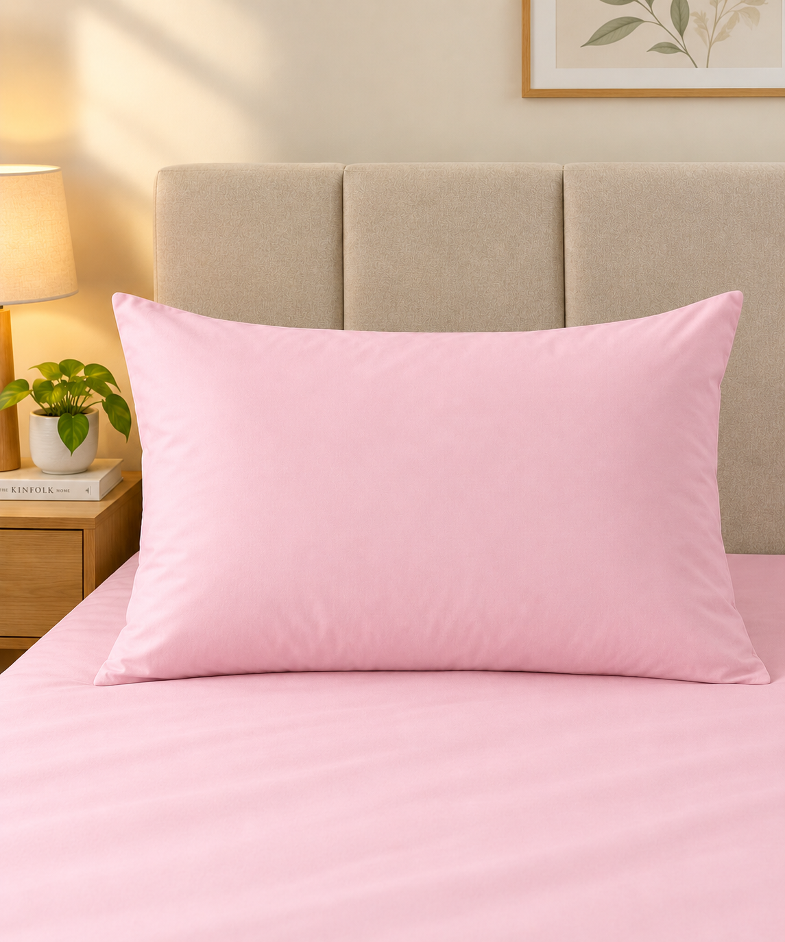 Blush Pink Plain Pillow - 100% Cotton Fabric