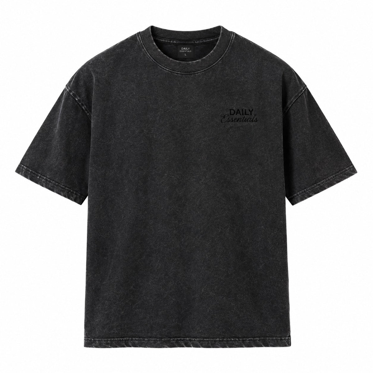 Daily Essentials Washed Oversized T-Shirt – Charcoal Cotton