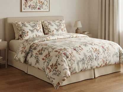 Cream Autumn Botanical Comforter - 100% Cotton Fabric
