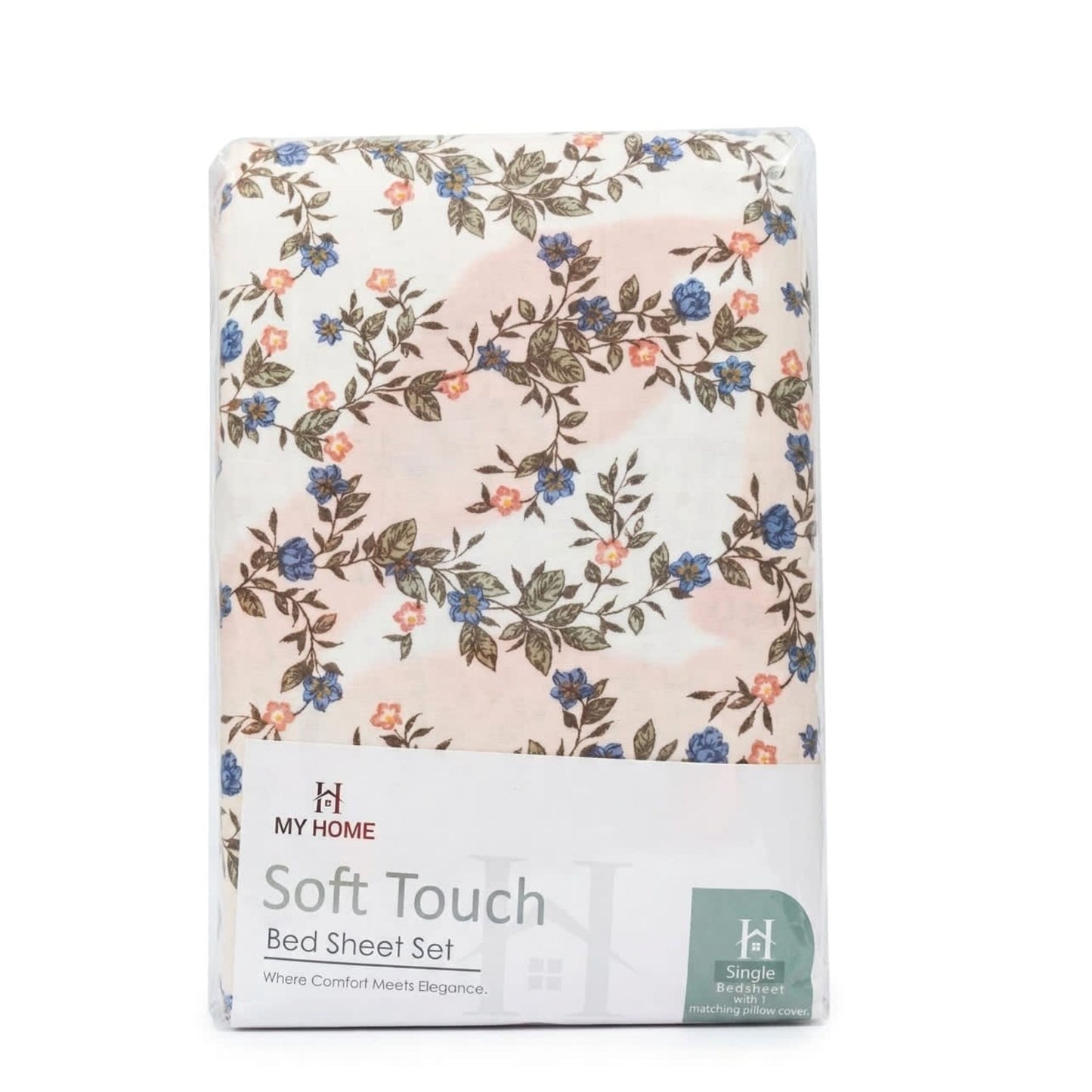 My Home Soft Touch Bed Sheet Set – Vintage Floral Vine Print  100% Cotton