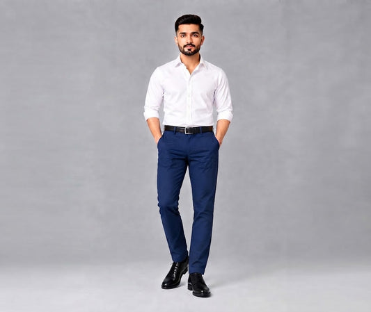 Men’s Tailored Formal Pants – Navy Blue