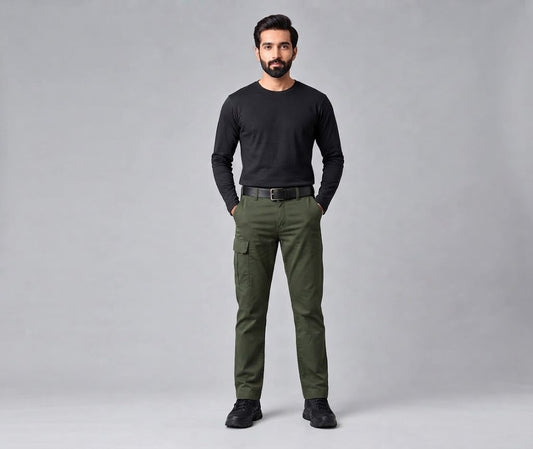Men’s Tapered Cargo Pants – Olive Green