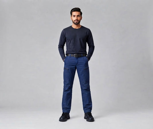 Men’s Tapered Cargo Pants – Navy Blue