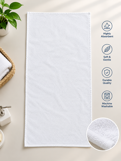 2-Piece White Hand Towel Set – Soft & Absorbent Everyday Towels