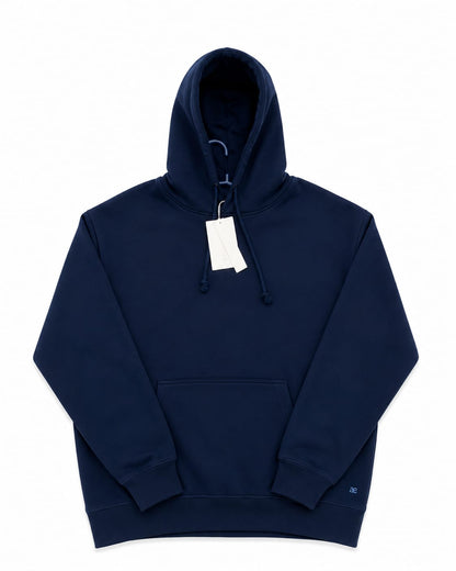 Navy Blue Plain Fleece Hoodie – Unisex Essential Cotton