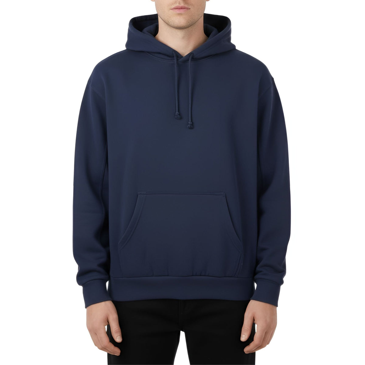 Navy Blue Plain Fleece Hoodie – Unisex Essential Cotton