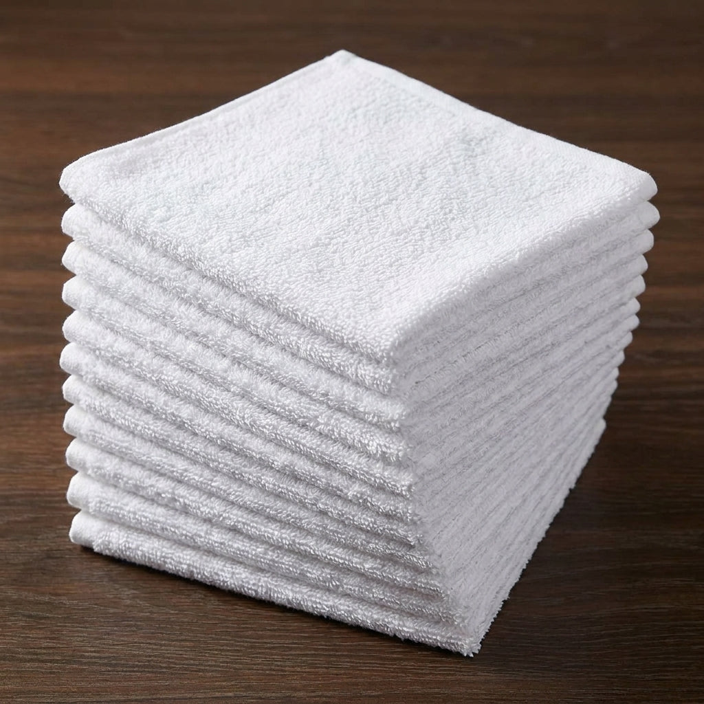 White Cotton Face Towels (12-Piece Pack) | Ultra-Soft & Absorbent Daily Facial Cloths