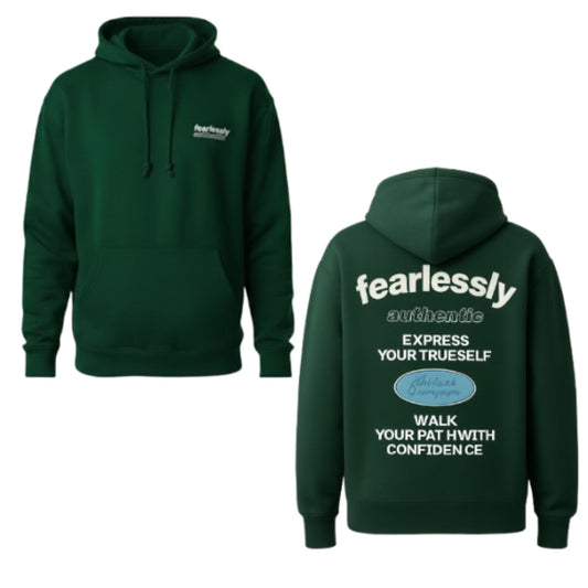 Fearlessly Authentic Graphic Hoodie – Forest Green