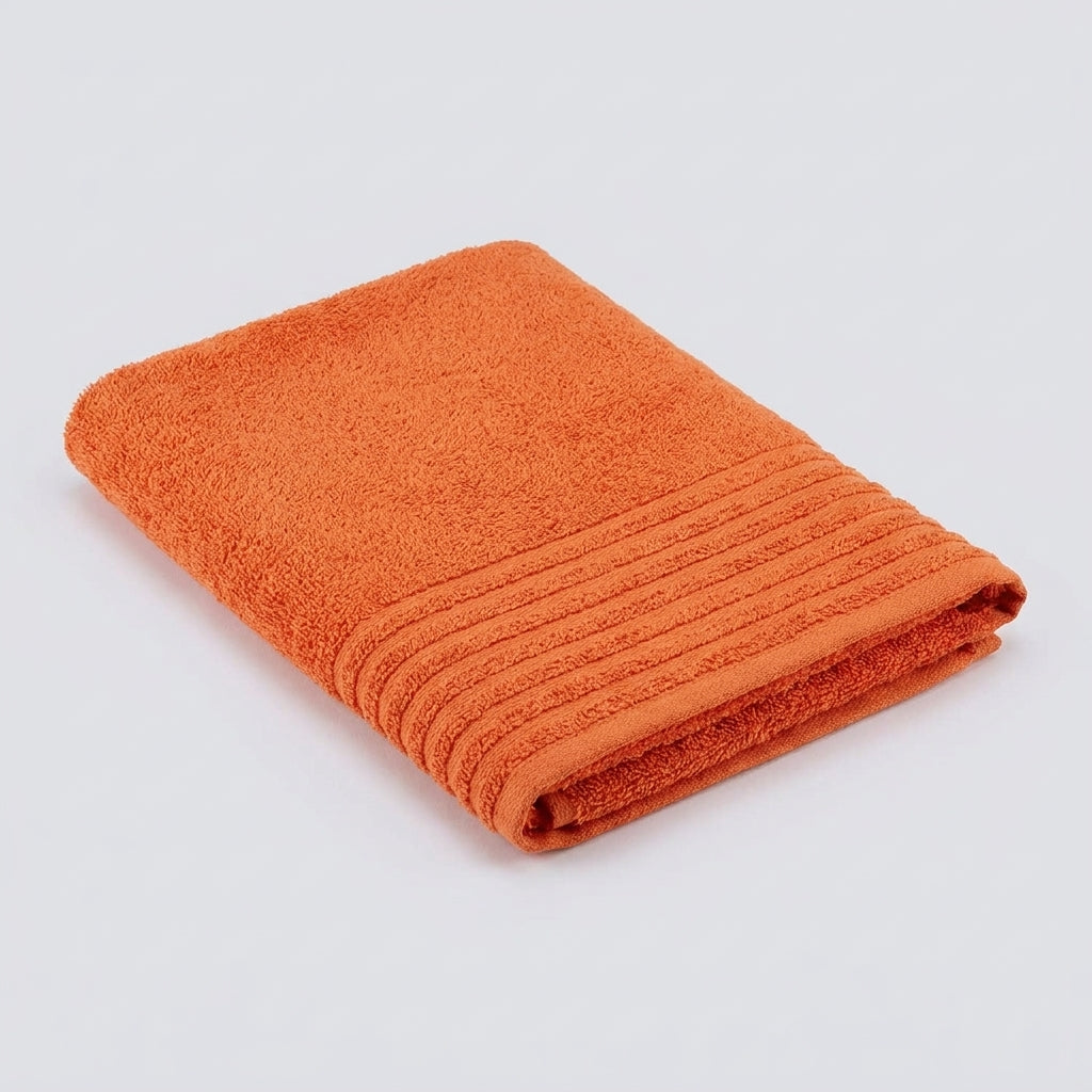 Ultra Soft Solid Rust Orange Cotton Baby Bath Towel | Premium Absorbent Bath Linen (Pack of 2)