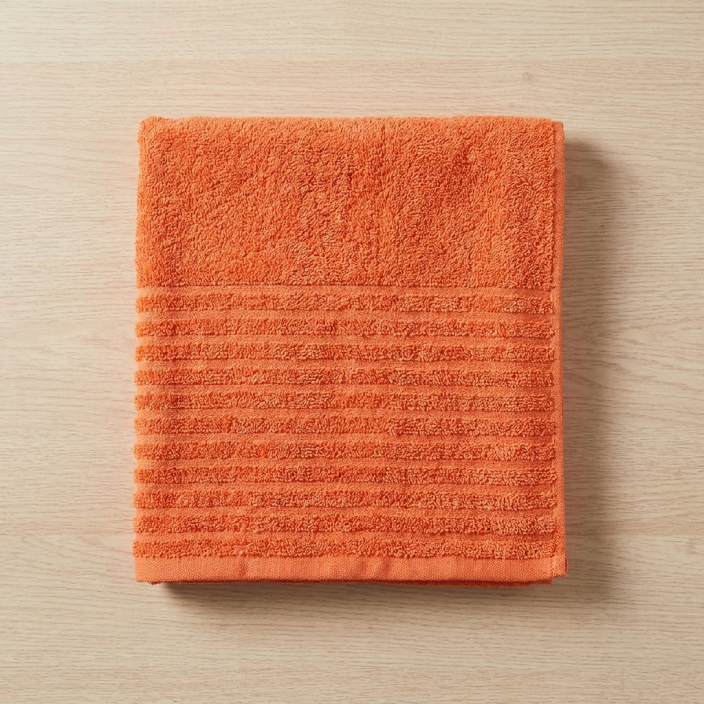 Ultra Soft Solid Rust Orange Cotton Baby Bath Towel | Premium Absorbent Bath Linen (Pack of 2)