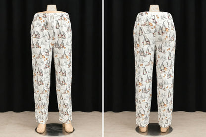 Printed Trousers with Whimsical All-Over Illustrations