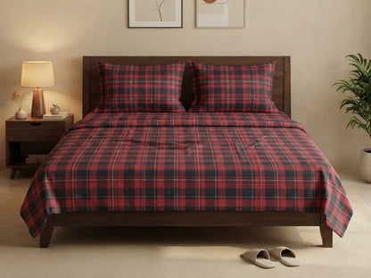 Highland Tartan Double Bedsheet Set – 100% Cotton