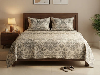 Damask Heritage Double Bedsheet Set – 100% Cotton