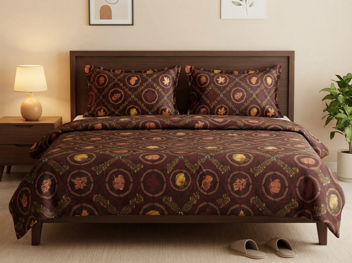 Autumn Medallion King Bedsheet Set – 100% Cotton