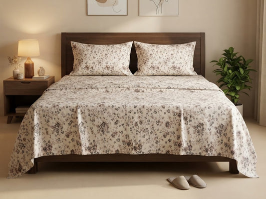 Autumn Ditsy King Bedsheet Set – 100% Cotton