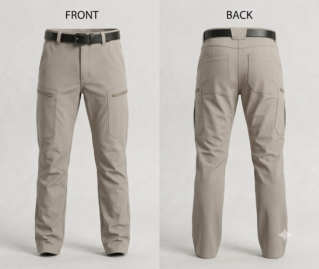 Men’s Tapered Cargo Pants – Stone Beige